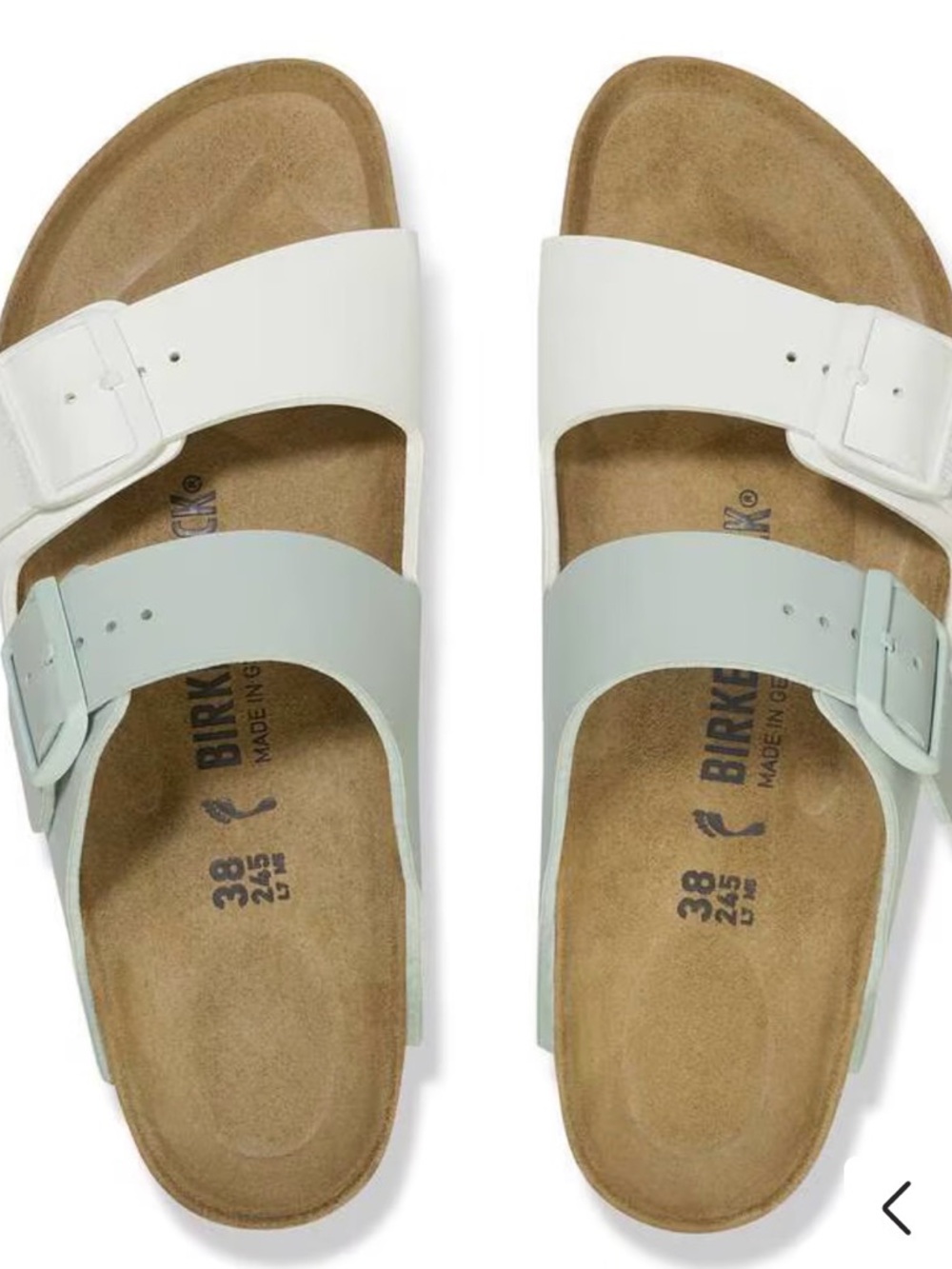 Birkenstock Arizona Split - White/Surf Green - Picture 3 of 11